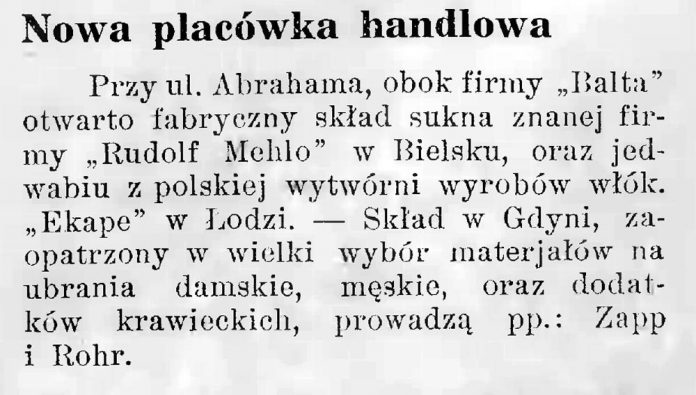 Nowa placówka handlowa // Latarnia Morska. - 1934, nr 25, s. 10