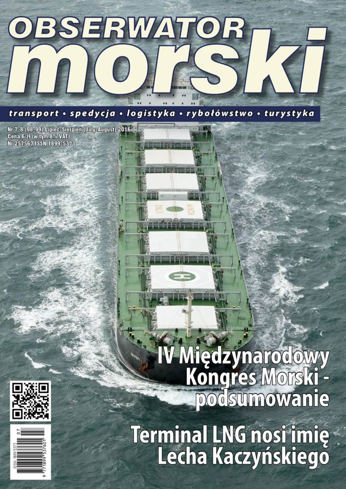 OBSERWATOR MORSKI : transport - spedycja - logistyka - rybołówstwa - turystyka. - 2016, nr 7-8, Lipiec - Sierpień (July - August)