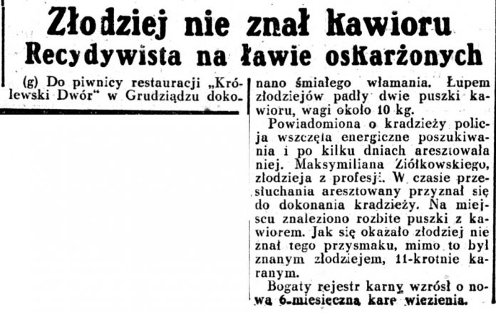 Złodziej nie znał kawioru. Recydywista na lawie oskarżonych // Dziennik Ilustrowany. - 1936, nr 11, s. 3