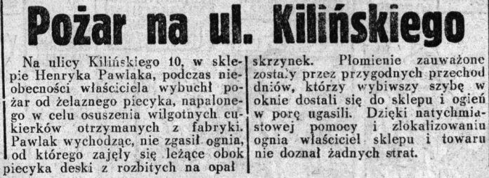 Pożar na ul. Kilińskiego // Dziennik Ilustrowany. - 1937, nr 126, s. 8