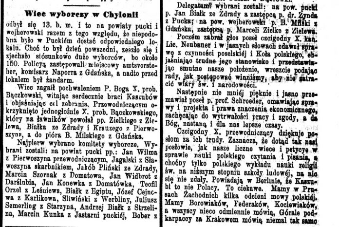 Wiec wyborczy w Chylonii // Pielgrzym. - 1898, nr 123, s. 2