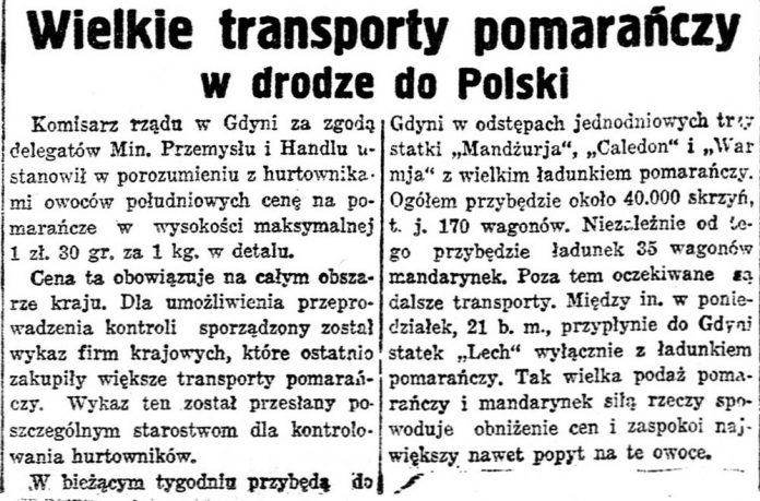 Wielkie transporty pomarańczy w drodze do Polski // [brak danych]