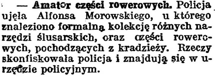 Amator części rowerowych // Gazeta Pomorska. - 1924, nr 31, s. 5